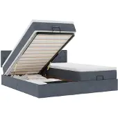 vidaXL Ottoman bed met matrassen en LED's 180x200cm fluweel