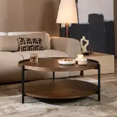 Livin24 Salontafel Rio Ø90 cm rustiek eiken
