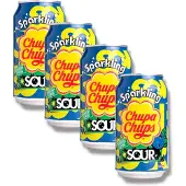 Chupa Chups Sparkling Sour Blueberry Flavour 4 Stuks