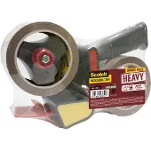 3M verpakkingstape Heavy ft 50 mm x 66 m bruin, 2 rollen met Pistol Grip dispenser