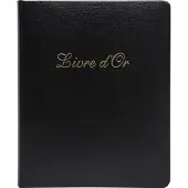 Exacompta gastenboek Alpillez zwart, echt leer 26x22 cm, 70 blanco bladen, vergé 110 g/m², goudkleurig, geschenkverpakking