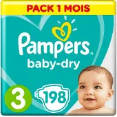Pampers Baby-Dry maandbox maat 3 (6-10 kg) 198 luiers