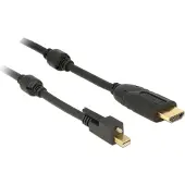 DeLOCK Premium Mini DisplayPort 1.2 naar HDMI 1.4 actieve kabel (4K 30 Hz) / zwart - 2 meter