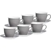 Ritzenhoff & Breker Milchkaffee Tassen mit Untertassen Doppio 350 ml Set van 6