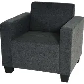 Mendler Loungestoel Lyon, stof/textiel ~ antracietgrijs
