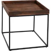 MCW Bijzettafel -K71, salontafel salontafel, paulowniahout metaal 60x60x60cm ~ donkerbruin