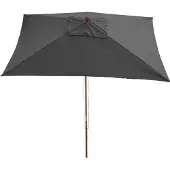Mendler Parasol Florida, tuinparasol, marktparasol, 2x3 m polyester/hout 6 kg ~ antraciet