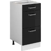 Vicco R-Line Keukenonderkast – 40 cm met laden, zonder werkblad Zwart hoogglans
