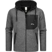 Ragwear Fleece jas 'Brodney' donkergrijs / zwart