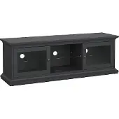Ebuy24 Venedig TV-meubel 2 glazen deuren en 1 glazen legger mat grijs.