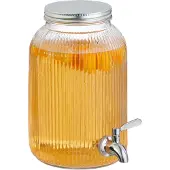 Relaxdays limonadetap met kraantje - deksel - 4 liter - glas