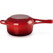 Le Creuset - Set steelpan en koekenpan, inhoud 2,3 l, cerise 25044220602460