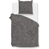 Zo! Home Dekbedovertrek Paisley-di-Lino Dark Grey - 100% Katoen - 140 x 200/220 cm