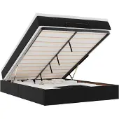 vidaXL Ottoman bed met matras 140x200cm kunstleer zwart