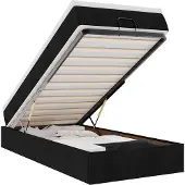 vidaXL Ottoman bed met matras 100x200cm stof zwart