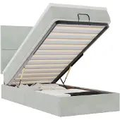 vidaXL Ottoman bed met matrassen 90x200cm fluweel lichtgrijs