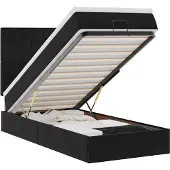 vidaXL Ottoman bed met matrassen 80x200cm fluweel zwart