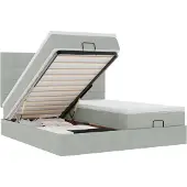 vidaXL Ottoman bed met matrassen en LED's 180x200cm fluweel lichtgrijs