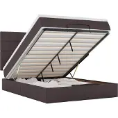 vidaXL Ottoman bed met matras 140x200cm stof donkerbruin