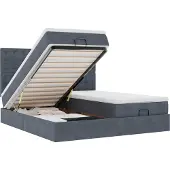 vidaXL Ottoman bed met matrassen 180x200cm fluweel donkergrijs