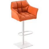 CLP Barkruk Damas W1 - Kunstleer, wit frame - Oranje