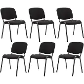 CLP Ken Set van 6 bezoekersstoelen zwart