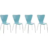 CLP Calisto - 4x Bezoekersstoel lichtblauw