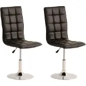CLP Peking Set van 2 Eetkamerstoelen - Kunstleer zwart