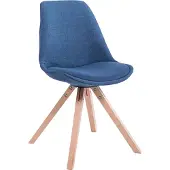 CLP Toulouse Eetkamerstoel - Vierkant - Stof blauw natura