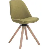 CLP bezoekersstoel Troyes, bekleding: stof, model: Square, draaibaar, met vierkante houten poten, frame: groen, kleur: naturel