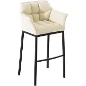CLP Damaso Barkruk - Vast frame - Kunstleer creme zwart