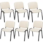 CLP Ken Set van 6 Bezoekersstoel creme