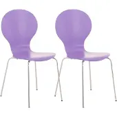CLP Diego Set van 2 stapelstoelen Hout/purper