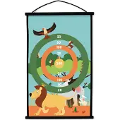 Scratch dartbord Safari 2 zijdig 60 x 38 met 6 dartpijlen