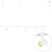 QAZQA Smart hang railsysteem wit met 5 spots 1-fase incl. Wifi GU10 - Iconic Jeana