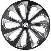 Sparco 4-Delige Sparco Wieldoppenset Sicilia 16-inch zwart/zilver/carbon