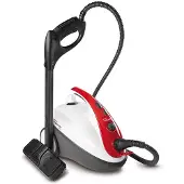 Polti Vaporetto Smart 30_R, stoomreiniger met cilindrische vorm, 1,6 liter, rood, wit, knoppen, draaibaar, 4 meter, 1800 watt
