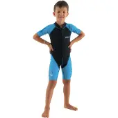 Seac Dolphin 1.5 Mm Junior Short Sleeve Shorty Blauw,Zwart 3 Years Jongen