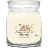 Yankee candle - Soft Wool & Amber Medium Geurkaars - 50 branduren - 2 lonten