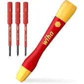 Wiha PicoFinish slimVario - Handhalter mit Bitset Schroevendraaierset VDE 4-delig Plat, Kruiskop Phillips, Pozidriv
