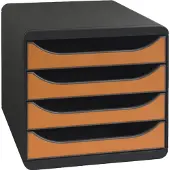 Exacompta Ladebox Big Box Iderama Orange, 4 open laden, A4/A4+/24x32 cm, geruisloos, veiligheidsstop