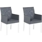 Beliani BACOLI - Tuinstoel set van 2 - Grijs - Polyester