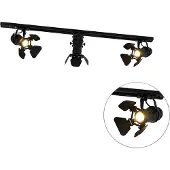 QAZQA Smart railsysteem zwart 3-lichts incl. Wifi GU10 - Movie