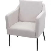 MCW Lounge fauteuil -H93a, fauteuil cocktail fauteuil relax fauteuil ~ stof/textiel crème-beige