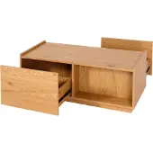 Mendler Salontafel -J78, woonkamertafel bijzettafel sofatafel, lade, MDF 110x50x40cm ~ eiken look