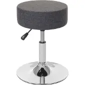 MCW Kruk -C22, kruk make-up kruk, in hoogte verstelbaar Ø 35cm ~ textiel, grijs