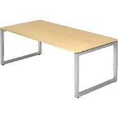 Hjh OFFICE PRO REGO 2E S - 200 x 100 Esdoorn/Zilver Tafelhoogte I In hoogte verstelbaar