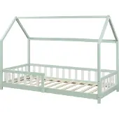 En.casa Kinderbed Hesel huisbed met uitvalbeveiliging 90x200 cm mint []