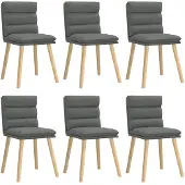 vidaXL Eetkamerstoelen 6 st stof donkergrijs