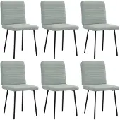 vidaXL Eetkamerstoelen 6 st fluweel lichtgrijs